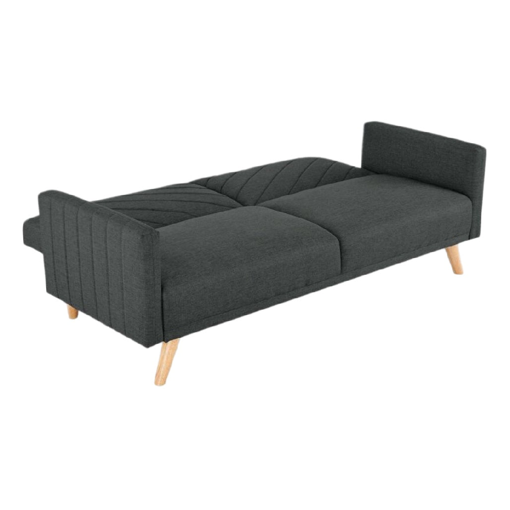 Canapé moderne en tissu gris avec pieds en bois