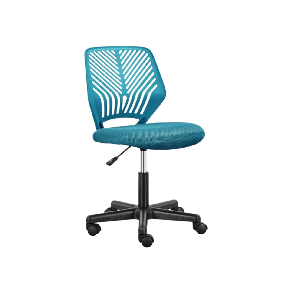 Chaise de bureau ergonomique à roulettes en maille turquoise