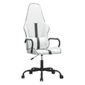 Chaise de bureau ergonomique en cuir synthétique blanche avec appui-tête et accoudoirs réglables