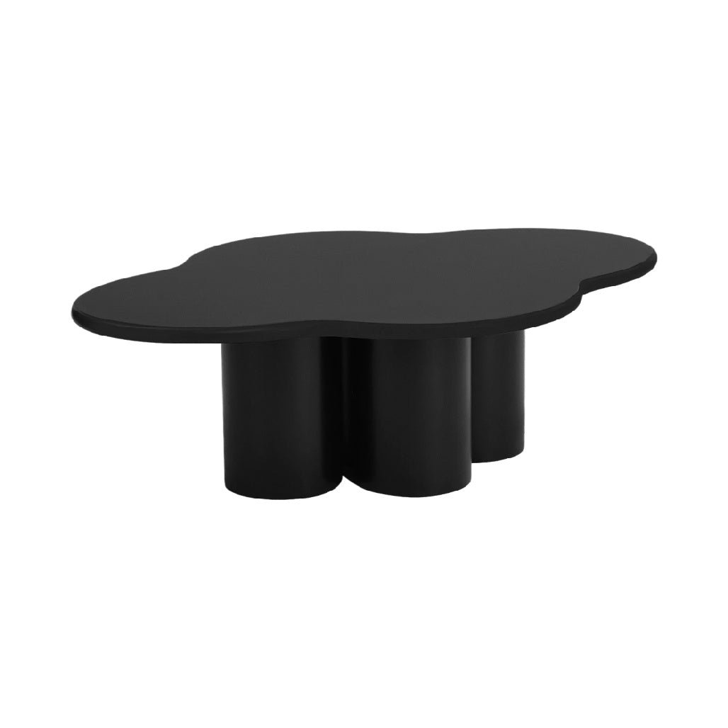 Table basse moderne en forme nuage en métal noir