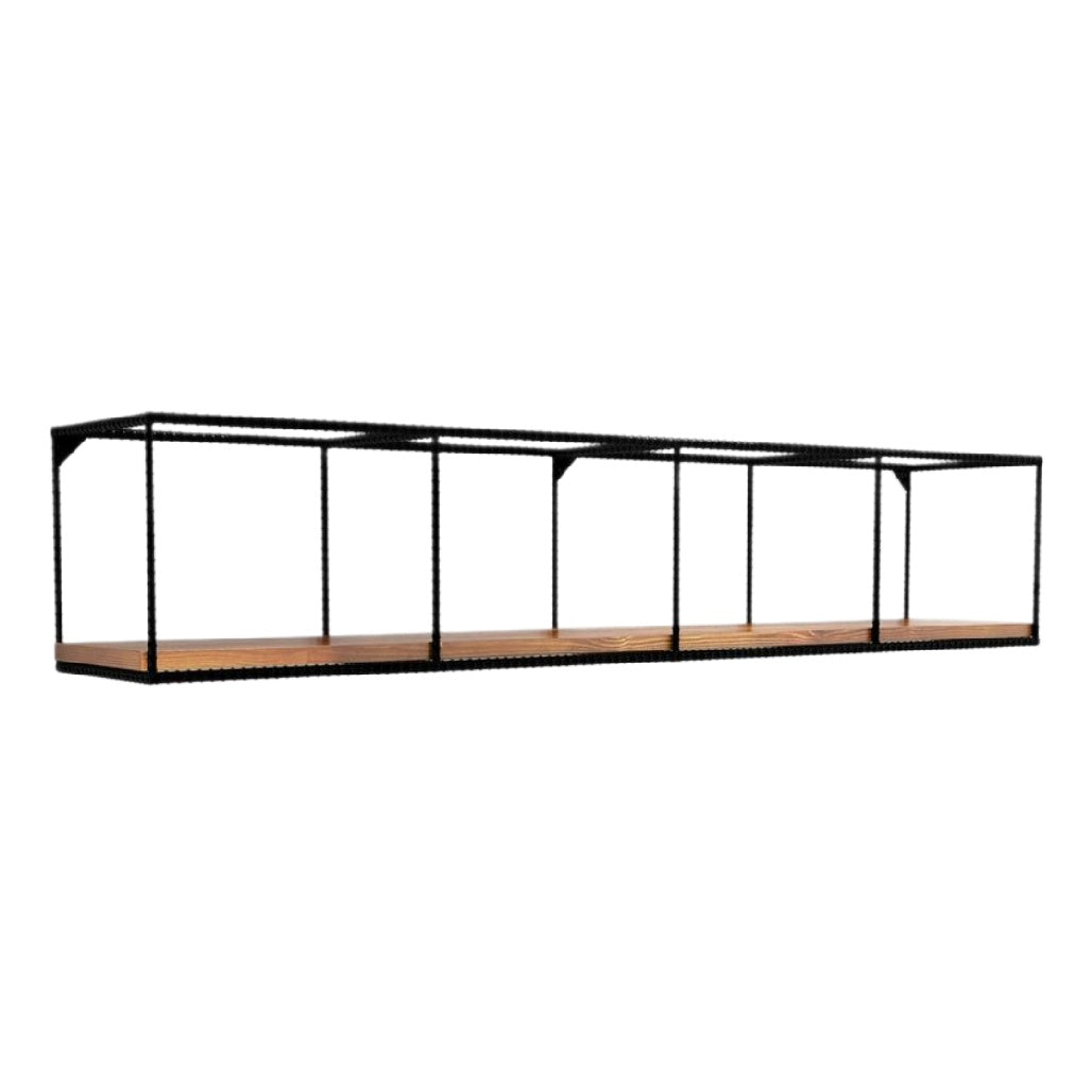 Étagère murale en métal et bois, design moderne et épuré